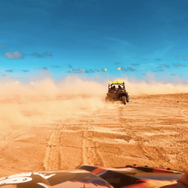 UTV eating the dust of another UTV