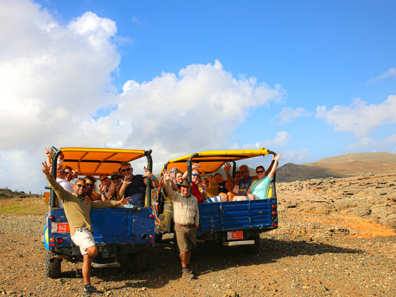 a person riding on the back of a truck