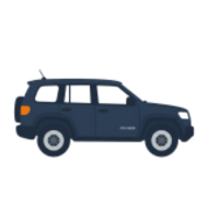 Illustration of a dark blue SUV viewed from the side.